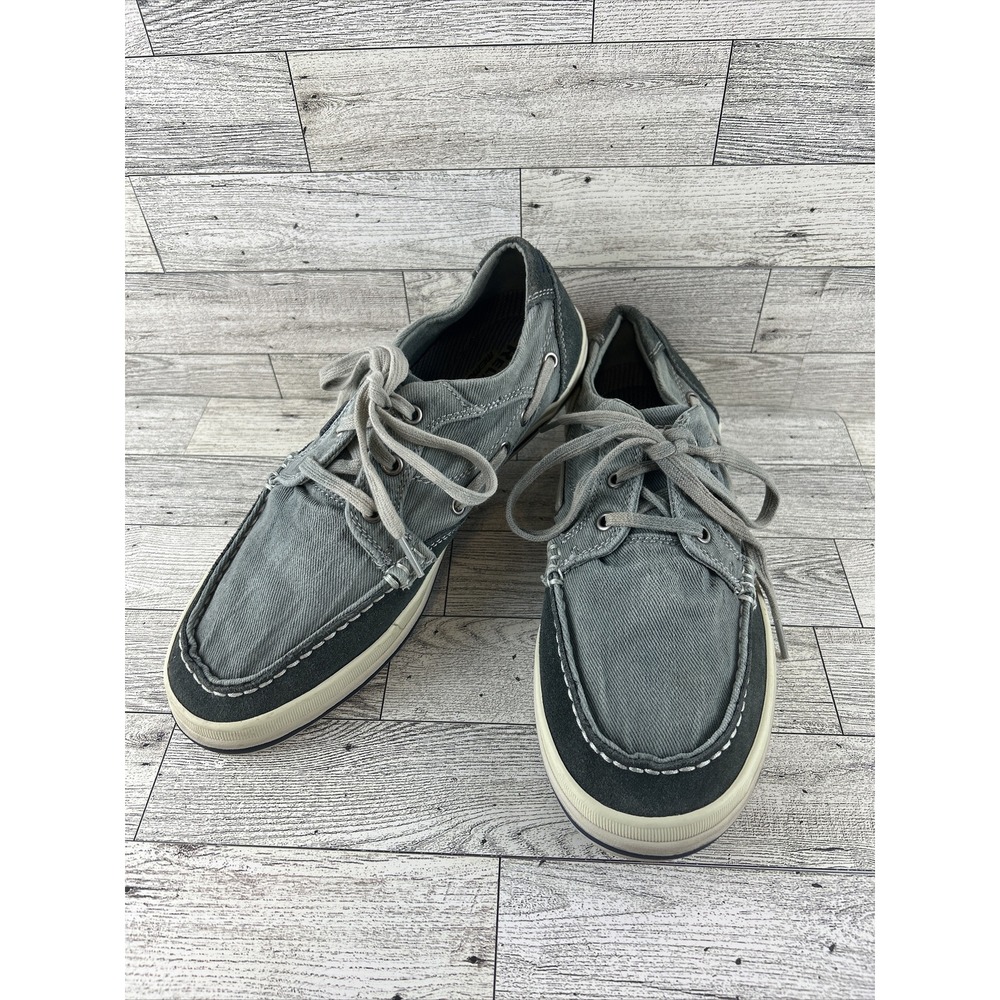 Skechers Men's Shoes Size 9‎ Distressed Blue Boat Shoe Fabric Men 63720